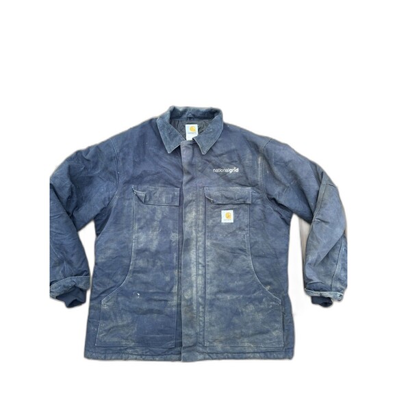 Carhartt Blue Quilt Lined Duck Arctic Coat Jacket Workwear Canvas Mens XL 46